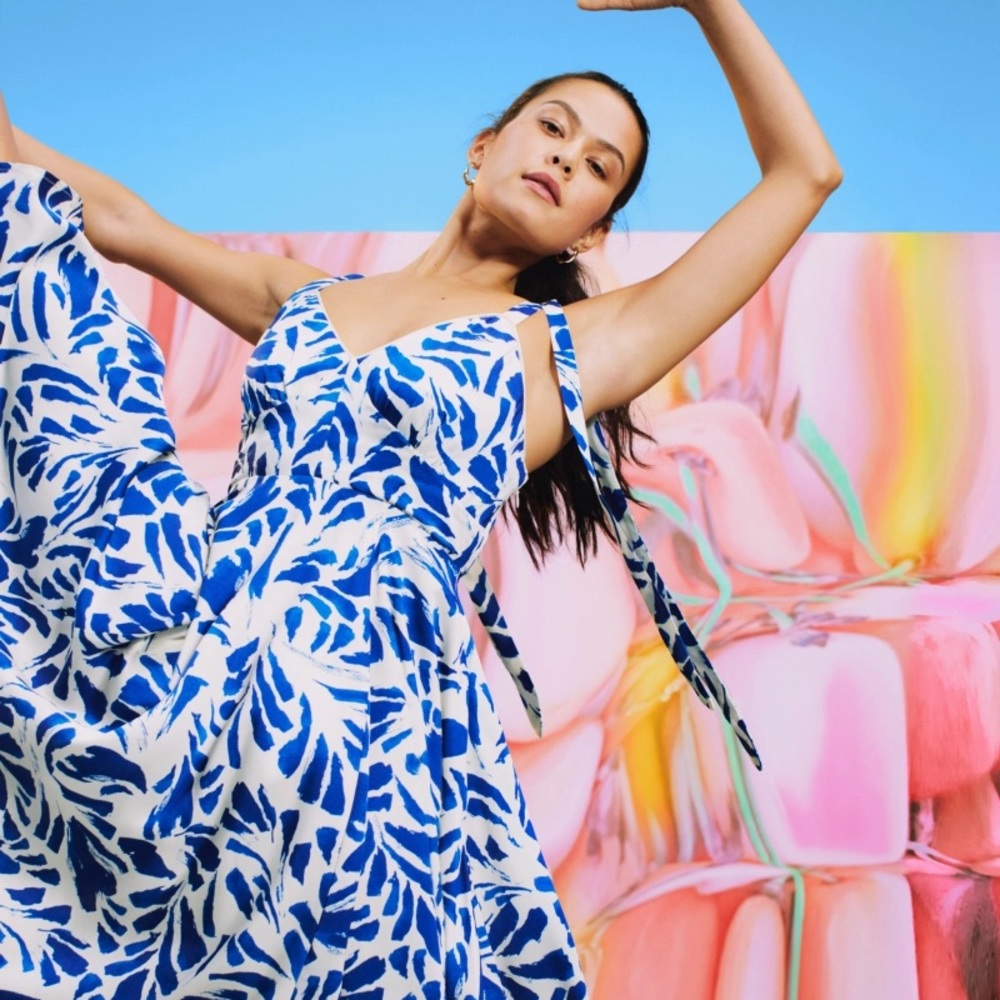 NWOT Alexis for Target Blue Botanica Dress
